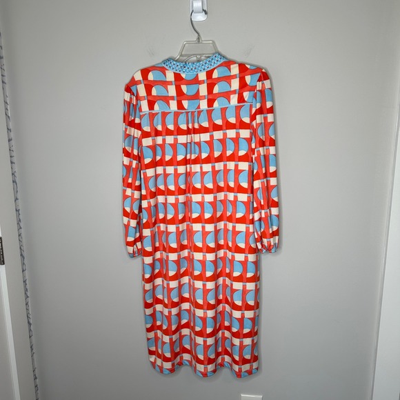 J.McLaughlin Geometric Print Dress Catalina Cloth Women's M‎ Long Sleeve Shift - Picture 2 of 14